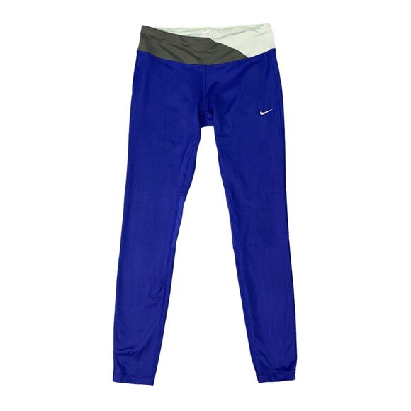 Nike Dri Fit Epic Run Leggings Women S Small Deep Blue Hidden Pockets Reflective - Picture 1 of 13